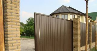 Купить откатные ворота из профнастила Туймазы, цена от 1798 руб.